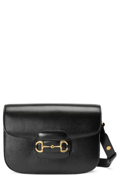 Shop Gucci Small 1955 Horsebit Leather Shoulder Bag In 4933 Dusty Azure