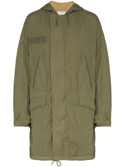 Shop Visvim Patterson Hooded Parka Coat In Green