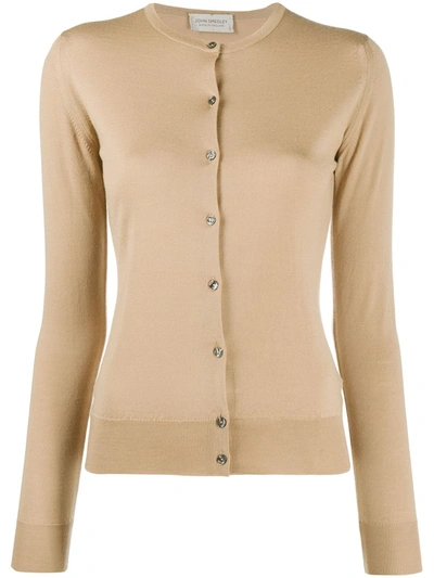 Shop John Smedley Pansy Merino Knitted Cardigan In Neutrals