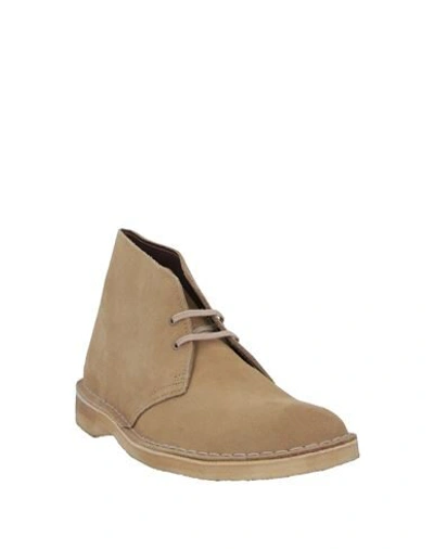 Shop Clarks Originals Man Ankle Boots Sand Size 7 Soft Leather In Camel
