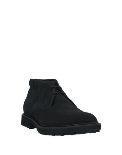 Tod's Man Ankle Boots Navy Size 9 Soft Leather In Black