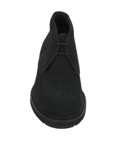 Tod's Man Ankle Boots Navy Size 9 Soft Leather In Black