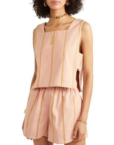 Shop Lucy Folk Woman Top Light Pink Size M/l Cotton, Polyester