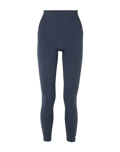 Shop Reebok Leggings In Dark Blue