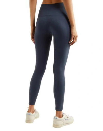 Shop Reebok Leggings In Dark Blue