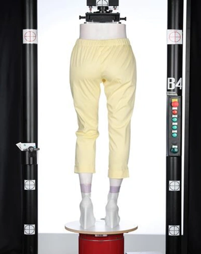 Shop Semicouture Woman Pants Light Yellow Size 6 Cotton, Polyamide, Elastane