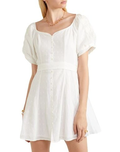 Shop Innika Choo Woman Mini Dress White Size 2 Ramie
