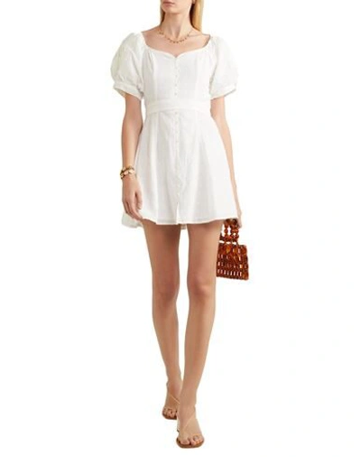 Shop Innika Choo Woman Mini Dress White Size 2 Ramie