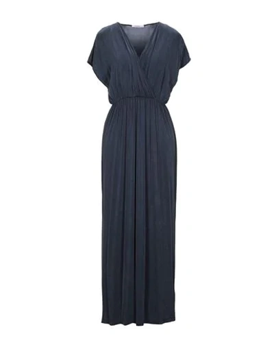Shop Kangra Cashmere Kangra Woman Long Dress Midnight Blue Size 12 Cupro, Elastane