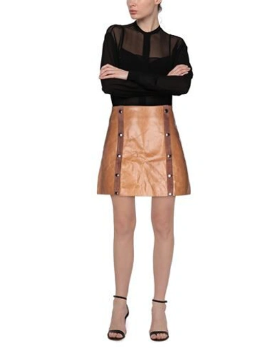 Shop De La Vali Mini Skirts In Tan