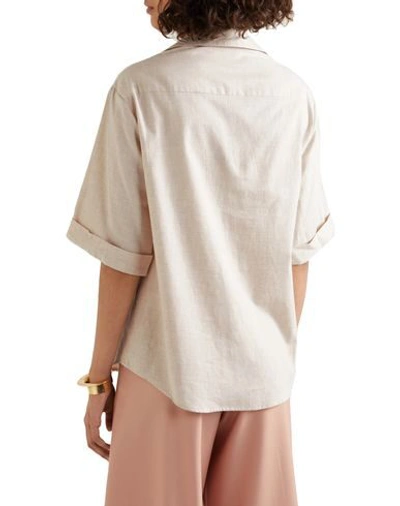 Shop Anna Quan Woman Shirt Beige Size 10 Cotton