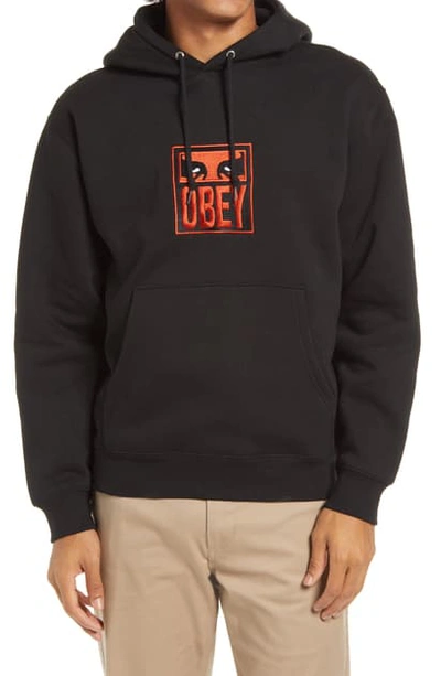 Shop Obey Stack Hoodie In Black