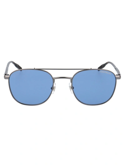Shop Montblanc Men's White Metal Sunglasses