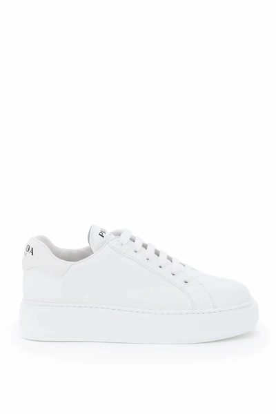 Shop Prada Women's White Leather Sneakers