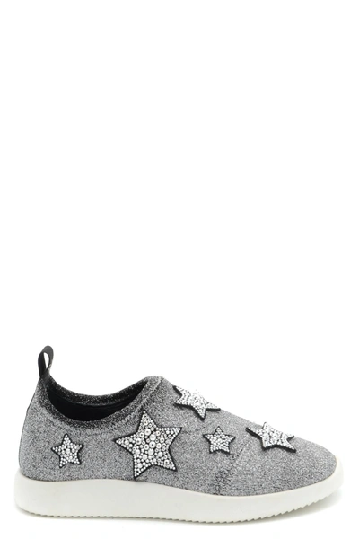 Shop Giuseppe Zanotti Design Women's Silver Fabric Slip On Sneakers
