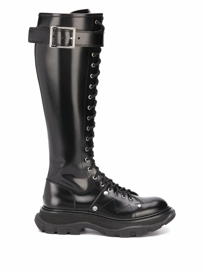 Shop Mcq By Alexander Mcqueen Women's Black Leather Boots