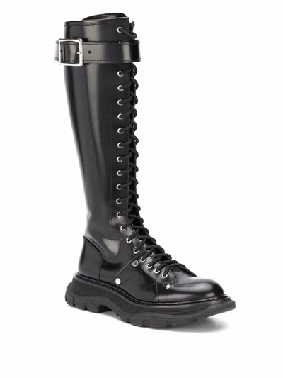 Shop Mcq By Alexander Mcqueen Women's Black Leather Boots