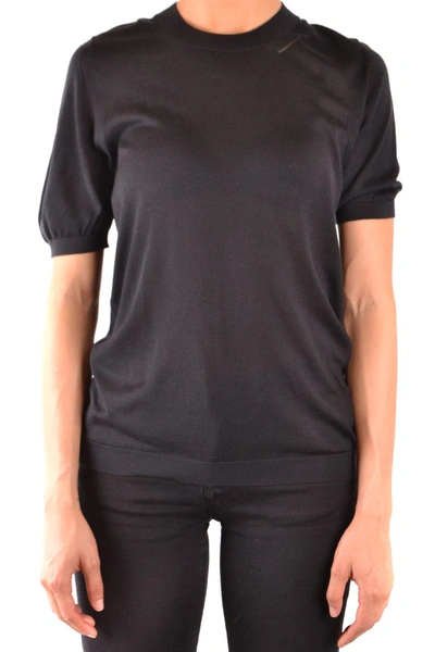 Shop Burberry Women's Black Silk T-shirt