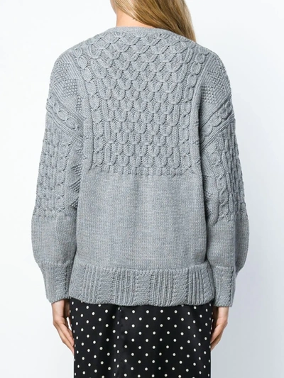 Shop Alberta Ferretti Chunky Knit Sweater In Grey