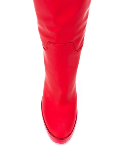 Dsquared2 Logo Knee-length Boots In Red