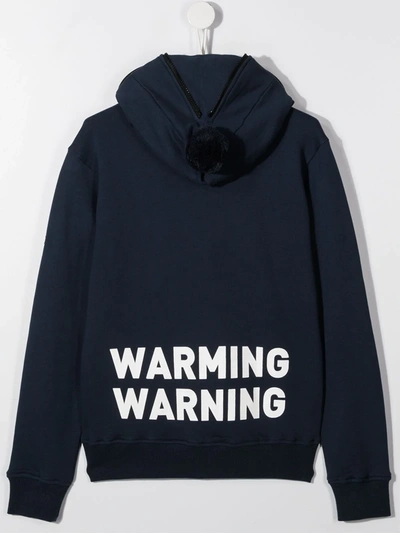 Shop Ai Riders On The Storm Young Teen Warming Warning Hooded Jacket In Blue