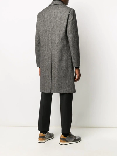 Shop Lardini Single-breasted Wool Coat In Black