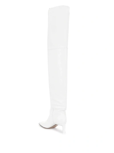 Shop Attico Pointed Toe Boots In White