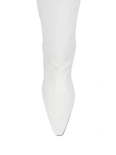 Shop Attico Pointed Toe Boots In White