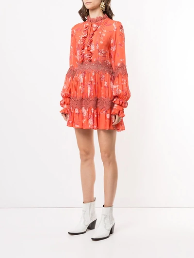 Shop Alexis Beaumont Floral Print Dress In Orange