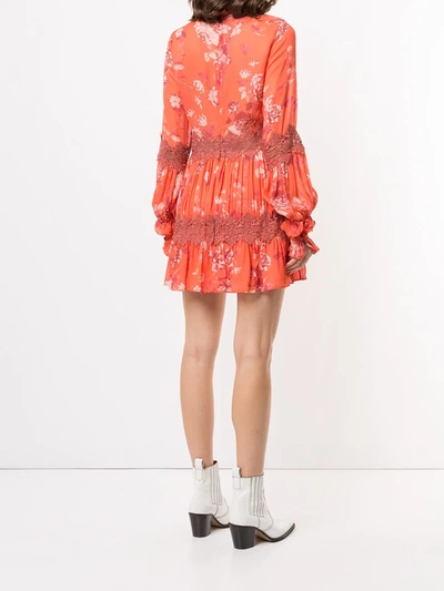 Shop Alexis Beaumont Floral Print Dress In Orange