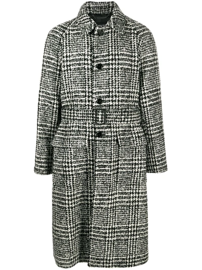 Shop Dolce & Gabbana Check-pattern Mid-length Coat In Black