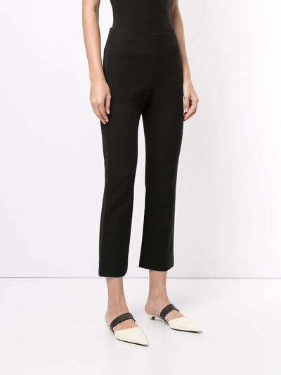 Shop Vince High-waisted Cropped Trousers In Black