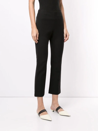 Vince High-waisted Cropped Trousers In Black