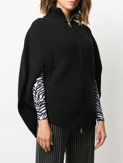 Shop Mm6 Maison Margiela Cut-out Cape Sleeve Cardigan In Black