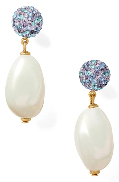Shop Kate Spade Imitation Pearl Power Drop Earrings In Blue Multi