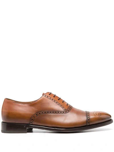 Shop Ralph Lauren Denver Cap-toe Shoes In Brown