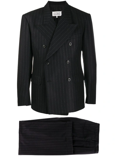 Shop Maison Margiela Pinstripe Two-piece Suit In Black