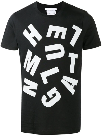 Shop Helmut Lang Graphic-print Crew-neck T-shirt In Black