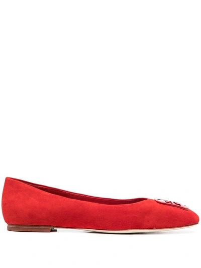 Shop Tory Burch Georgia Ballet Flats In Red