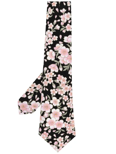 Shop Duoltd Krawatte Mit Blumen-print In Schwarz