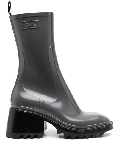 Shop Chloé Betty Rain Boots In Grey