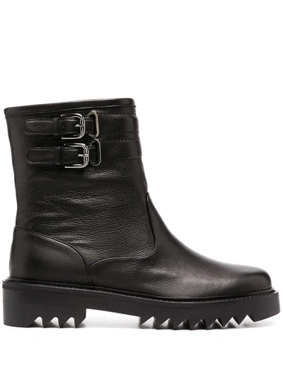 Shop Aquazzura Buckle-detail Ankle Boots In Black