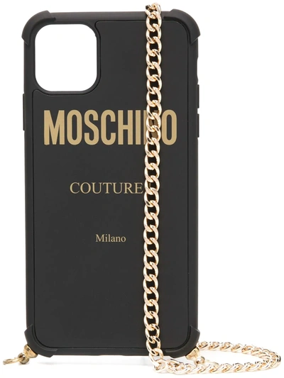 Shop Moschino Logo Iphone 11 Pro Max Phone Case In Black