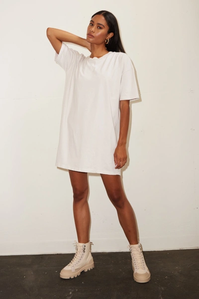 Shop Lna Oversized T Shirt Dress- White Pepper