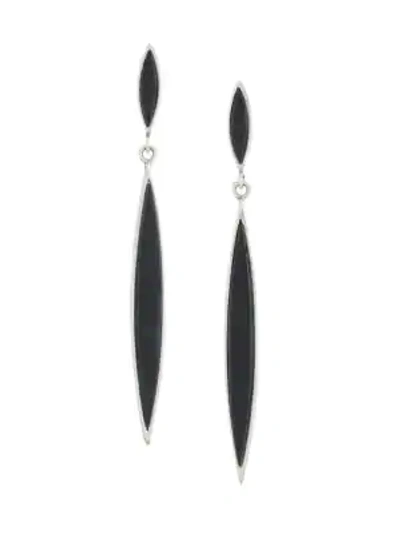 Shop Isabel Marant Modernist Drop Earrings In Black Silver
