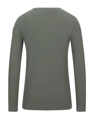 Shop Blauer Man Sweater Military Green Size Xxl Cotton