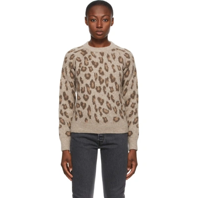 Shop A.p.c. Brown Leopard Esther Sweater In Cac Marron