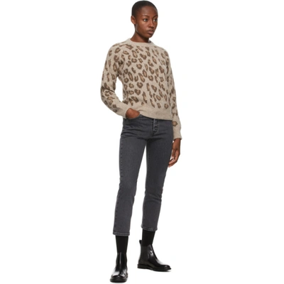 Shop A.p.c. Brown Leopard Esther Sweater In Cac Marron