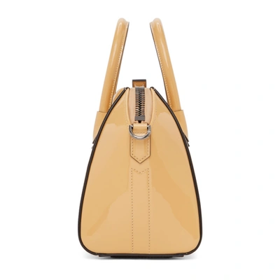 Shop Givenchy Yellow Mini Patent Antigona Bag In 741 Butter