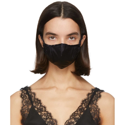Shop Fleur Du Mal Ssense Exclusive Black Silk Luxe Face Mask In 0100 Black
